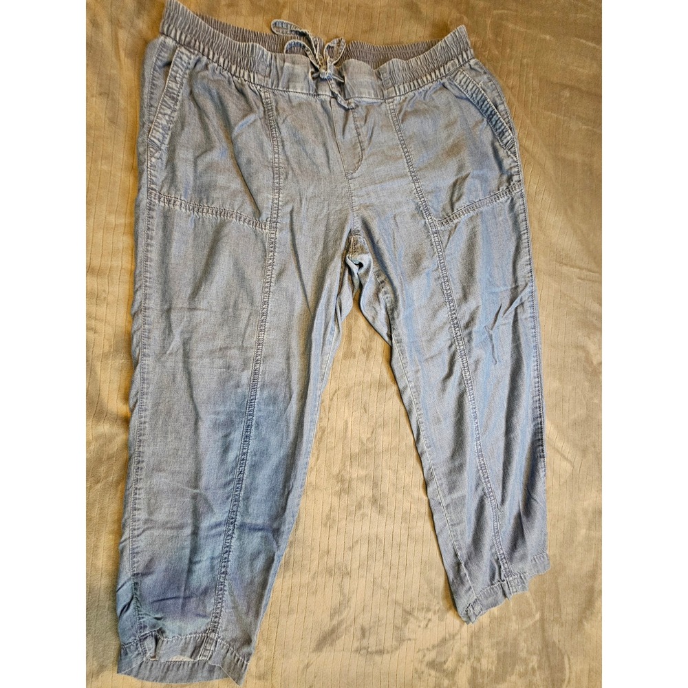Old Navy Soft Tencel Lyocell Chambray Joggers Blue Petite Large